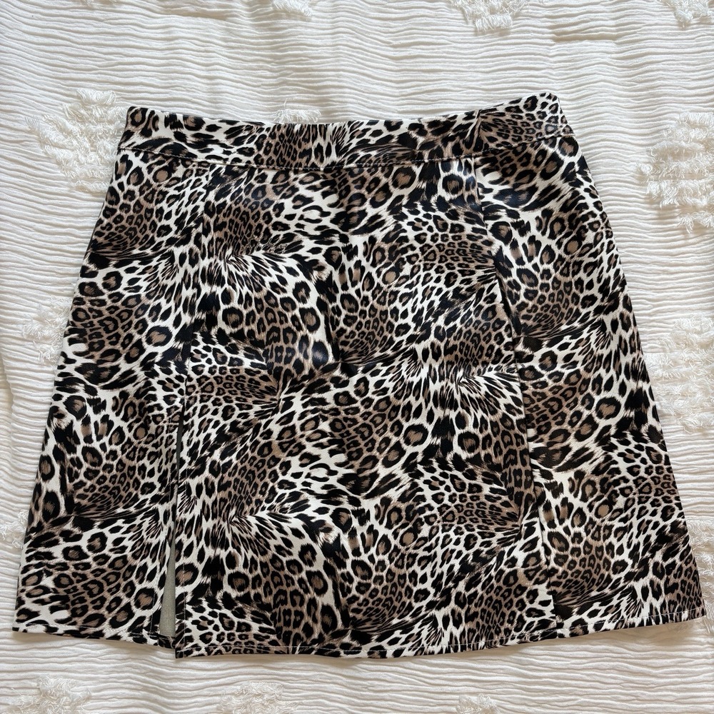 PRINCESS POLLY Samira Leopard Mini Skirt Cheetah Print‎ Vintage Y2K Indie
